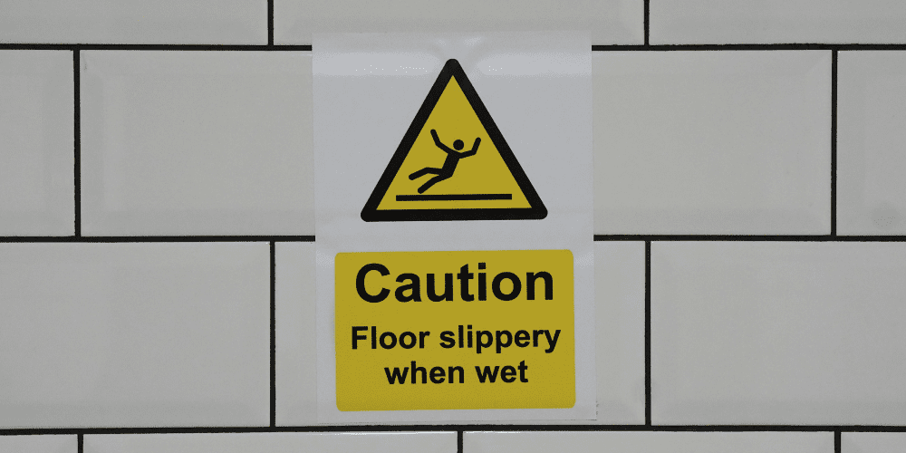 Caution Sign Slip Hazard Risk Assessment